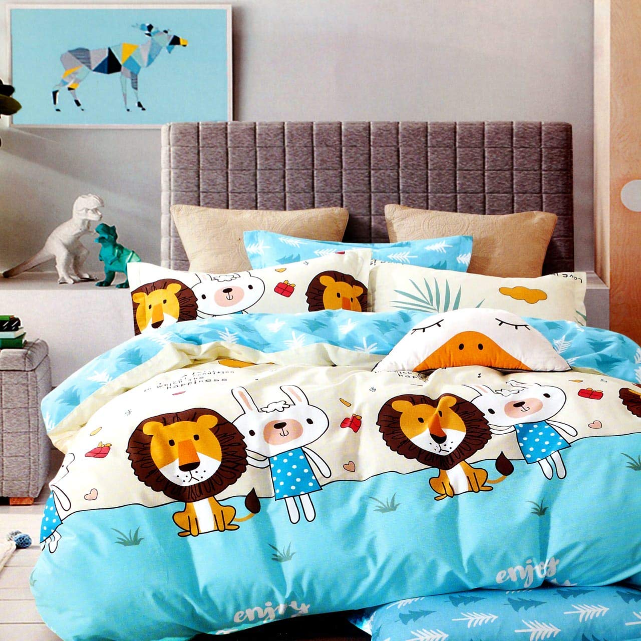 Cozy Furnish Microfiber Cartoon Printed Ac Duvet Quilt Comforter Lightweight Comforter Single,60X90(Inches) (Lion, Single)