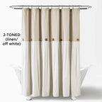 Lush Decor Linen Button Shower Curtain, 72' X 72'