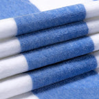 Henbay Cotton Oversized Beach Towel - Large 70 X 35 Inch Pool Towel, Blue Striped Quick Dry Swimming Cabana Towel