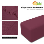 Easy-Going Stretch Ottoman Cover Folding Storage Stool Furniture Protector Soft Rectangle Slipcover With Elastic Bottom(Ottoman Small,Coffee)