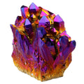 Rockcloud Natural Titanium Coated Crystal Quartz Purple Cluster Geode Druzy Home Decoration Gemstone Specimen