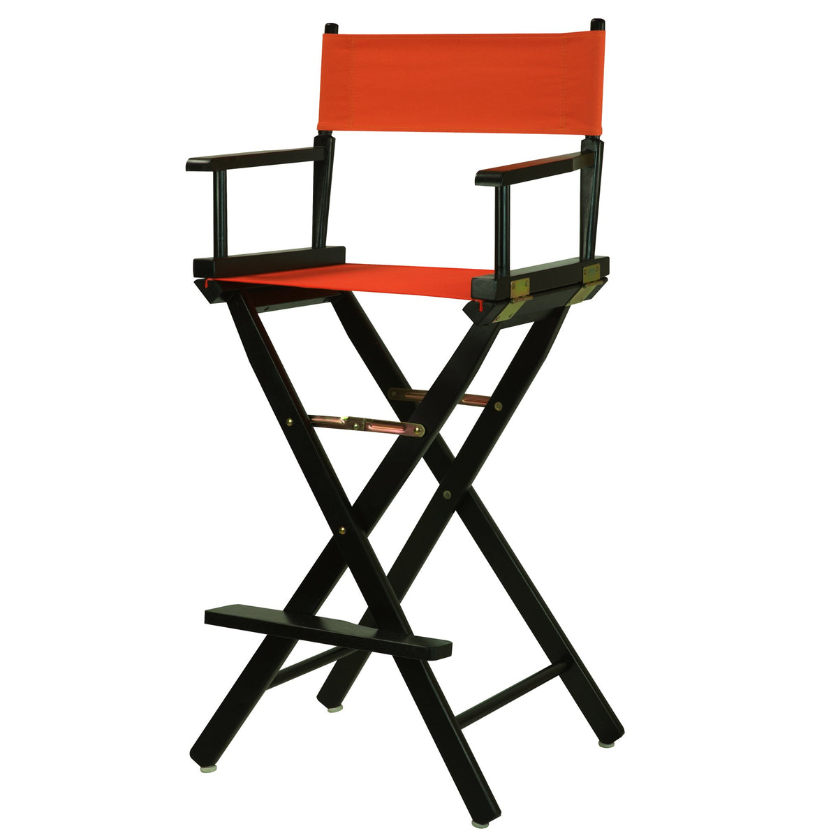 Casual Home 30&quot; Director'S Chair Black Frame-With Orange Canvas, Bar Height