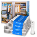 FIRRAX 12 Pack Vacuum Storage Bags with Rechargeable Pump, 4 Sizes