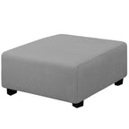Easy-Going Stretch Square Ottoman Cover 40X40X15 Inch Folding Storage Stool Furniture Protector Soft Rectangle Slipcover With Elastic Bottom Light Grey
