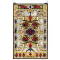 22 Inch W X 35 Inch H Estate Floral Stained Glass Window