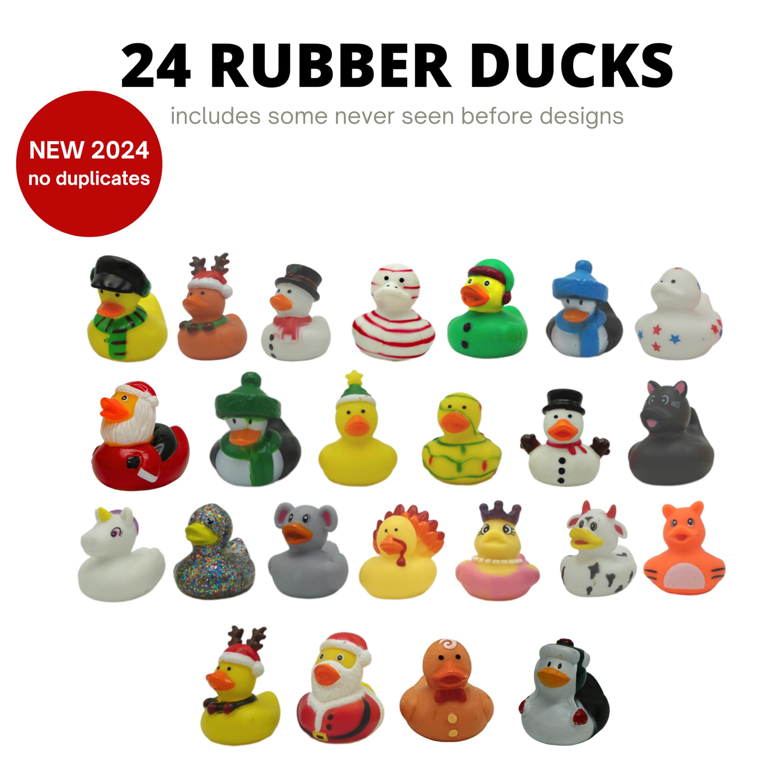 Christmas Advent Calendar 2024 With Christmas Rubber Ducks For Kids & Toddlers, 24 Days Christmas Countdown Calendar Toy & Gifts