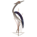 T.I. Design Elegant Heron Facing Right Abstract Coastal Contemporary Metal Wall Decor