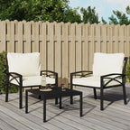 vidaXL Patio Chair - Black with Sand Cushions, Easy Assembly, Powder-Coated Steel Frame, Comfortable and Versatile, Ideal for Gardens and Terraces