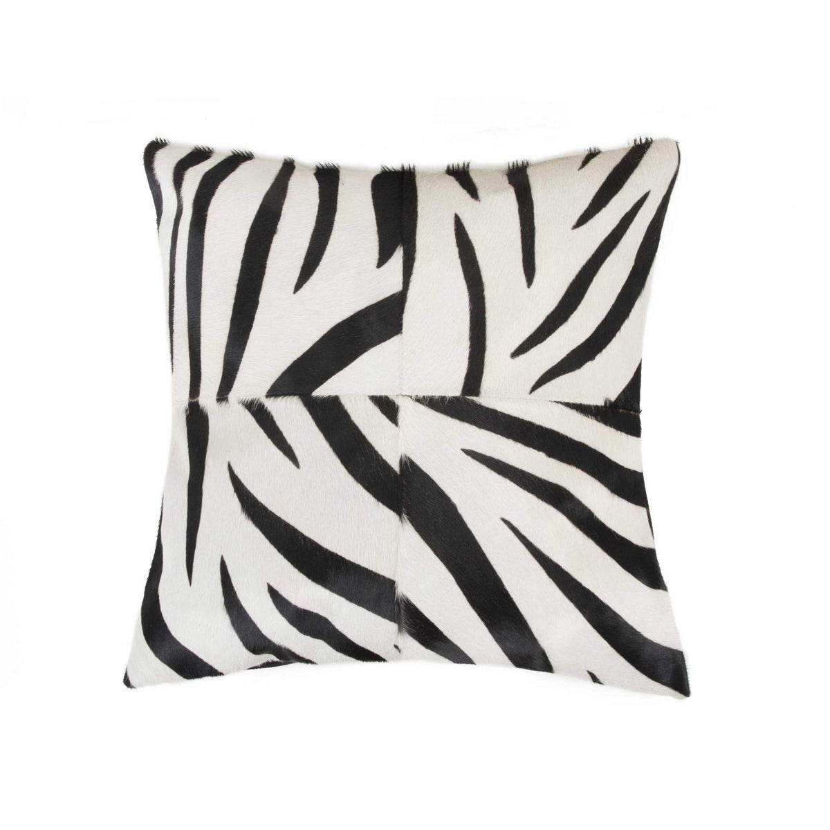 HomeRoots Kitchen Modern Decorative Quattro Pillow - 18' x 18' x 5', Zebra Black On White