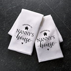 Pxtidy Nanny Tea Towel Mothers Day Tea Towel Nanny Nan Gift Grandma Gift Nanny Housewarming Gift (Nanny'S House Towel)