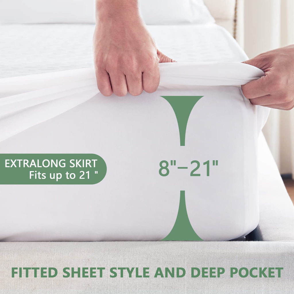 Premium 100% Waterproof Mattress Protector California King Size, Breathable Bed Cover 3D Air Fabric Cooling Mattress Pad Cover S