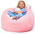 Huddle Original Stuffed Animal Bean Bag Storage Extra Large Designer Beanbag Chairs For Kids Teens & Adults | Instant Clutter Clear For Stylish Moms - Stuffed Animal Storage Bean Bag Pink Corduroy