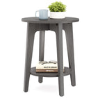 Vasagle Side Table, Small Round End Table With Lower Shelf, Nightstand For Small Spaces, Living Room, Bedroom, Smoky Gray Ulet283T68