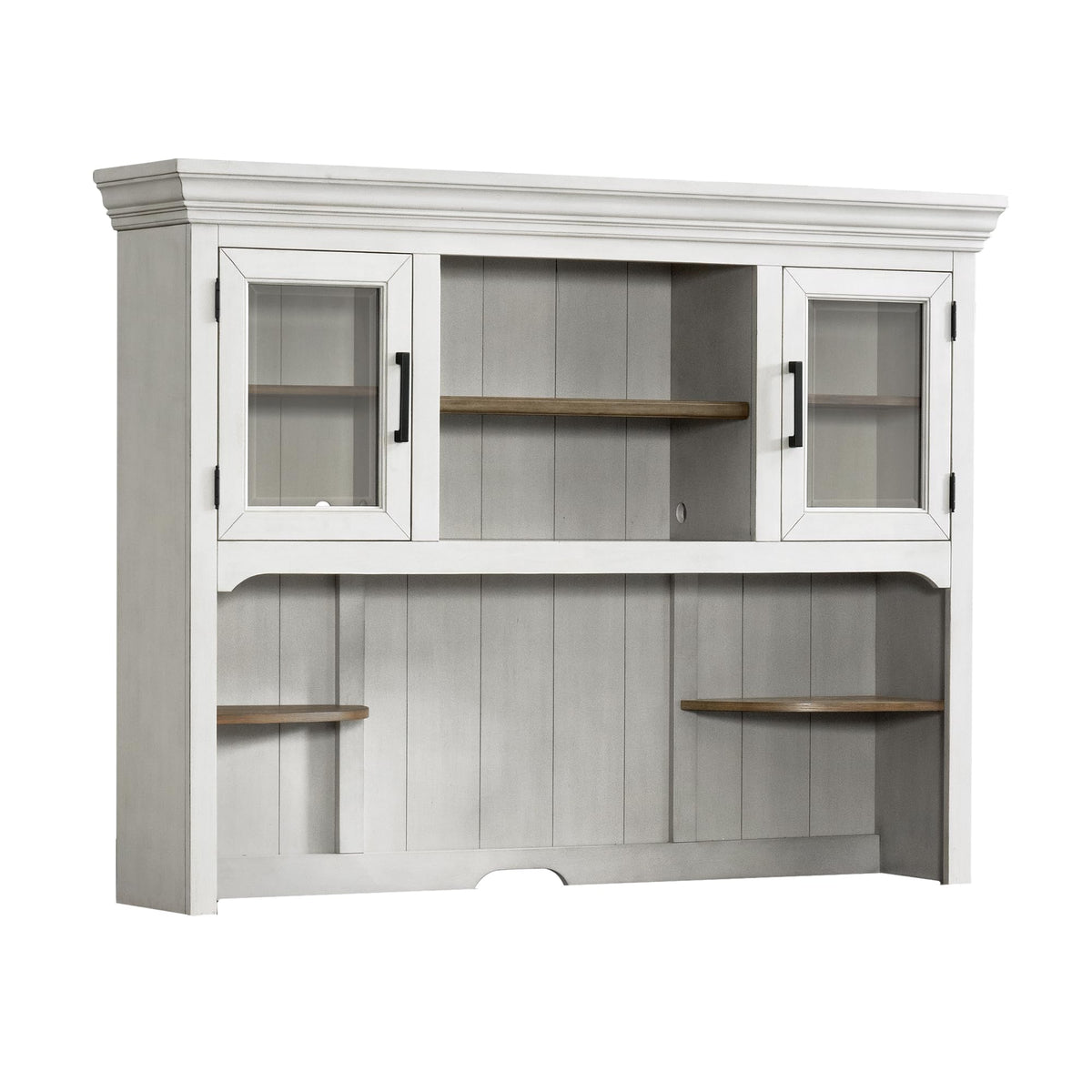 Intercon Drake Home Office 68&quot; Wide Credenza Hutch Only, Rustic White & French Oak Furniture