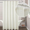Koufall 90 Inch Shower Curtain Long,Linen Fabric Boho Farmhouse Neutral Extra Long Shower Curtains For Bathroom 90 In Length,Cre