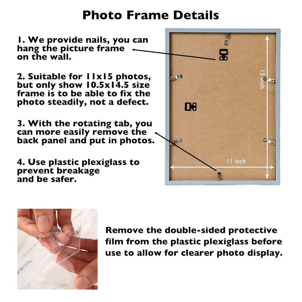 Jcjmy 11X15 Rustic Brown Picture Frame Set Of 6, Horizontal And Vertical Formats For Wall Hanging, 11 X 15 Wall Gallery Poster P