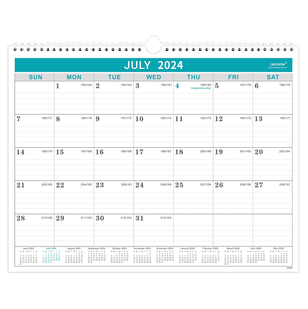 Calendar 2024-2025-18 Monthly Wall Calendar 2024-2025 From July 2024 To December 2025, 2024-2025 Calendar With Julian Date