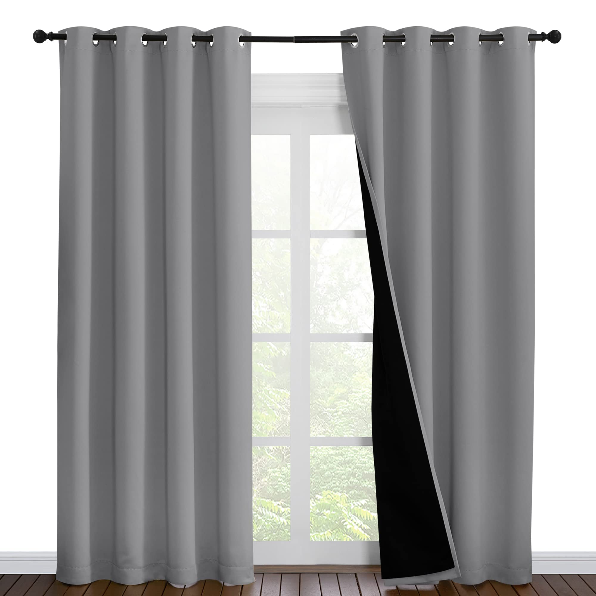 Nicetown Full Shade Curtain Panels, Pair Of Energy Smart & Noise Blocking Out Blackout Drapes For Dining Room Window, Thermal In