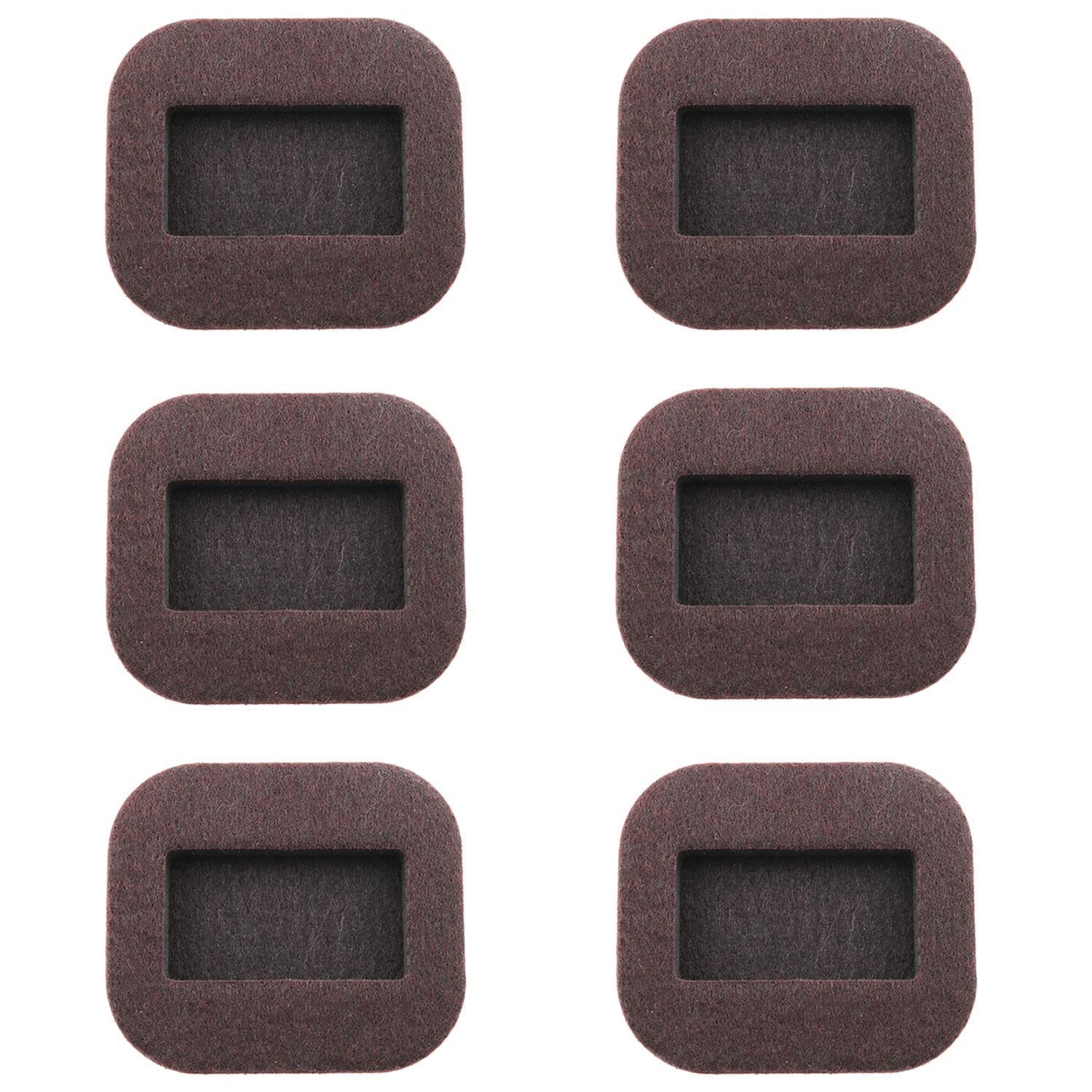 ZZHXSM 6pcs Furniture Wheel Stopper Castor Cup Rectangular Brown Felt Castor Cup Office Chair Stopper Chair Leg Covers Felt Pads