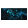 Meffort Inc Extra Large Extended Gaming Desk Mat Non-Slip Rubber Pads Stitched Edges Xxl Mouse Pad 35.4 X 15.7 Inch - Blue Drago