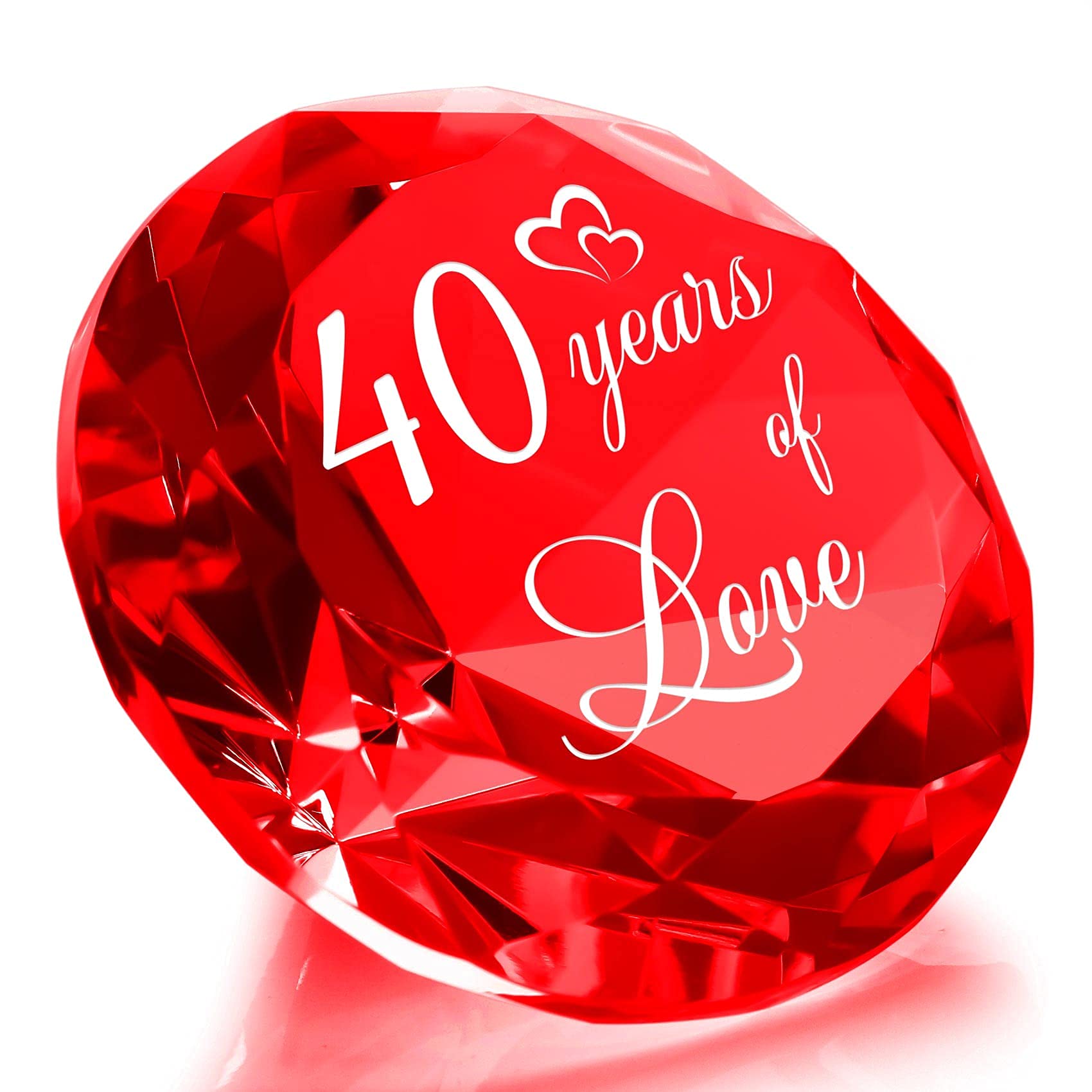 YWHL Happy 40th Wedding Anniversary Romantic Gifts for Her Him, Ruby Wedding Gifts for Her, 40 Years of Love Present for Couple,