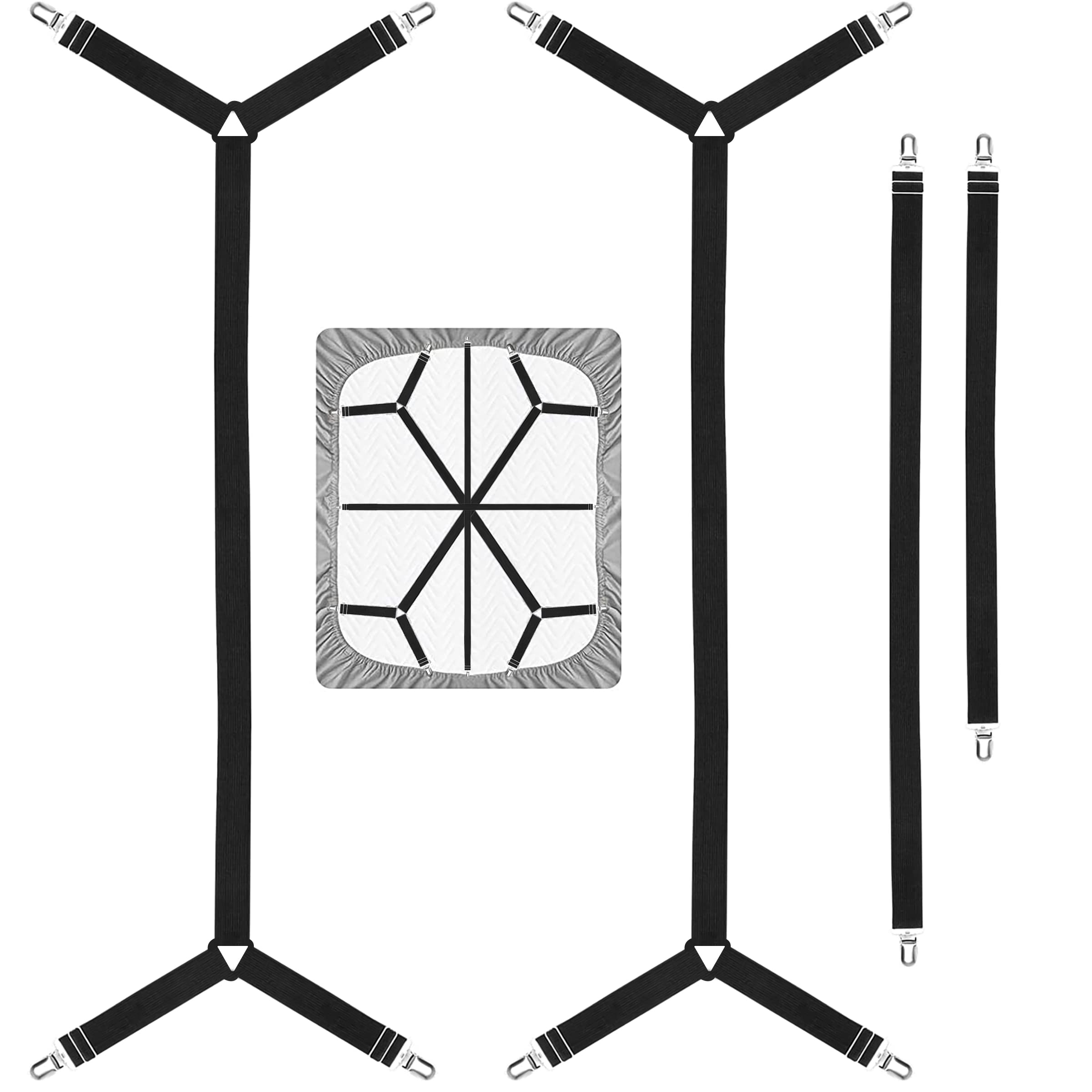 Bexicsea Bed Sheet Holder Straps,Mattress Cover Clips To Hold Sheets In Place, Adjustable Bed Bands,Elastic Grippers,Fasteners,K
