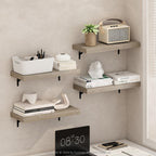 Furinno Tanna 22-Inch Wall Mounted Floating Display Shelves, Natural, Set of 4