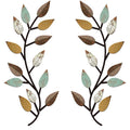 Zhengmy 2 Pieces Metal Tree Leaf Wall Decor Vine Olive Branch Leaf Wall Art Wrought Iron Scroll Above The Bed, Living Room, Outd