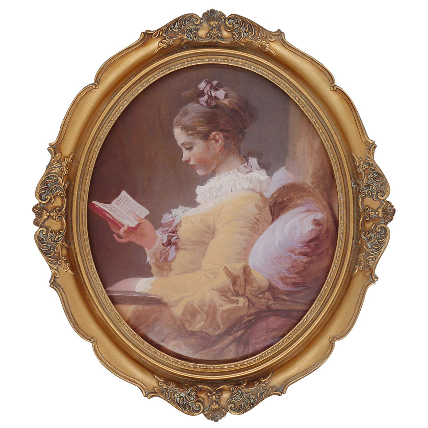SIMONS SHOP Baroque Oval Frame 8x10 Vintage Picture Frames 8 x 10 in Gold for Gallery Wall Display