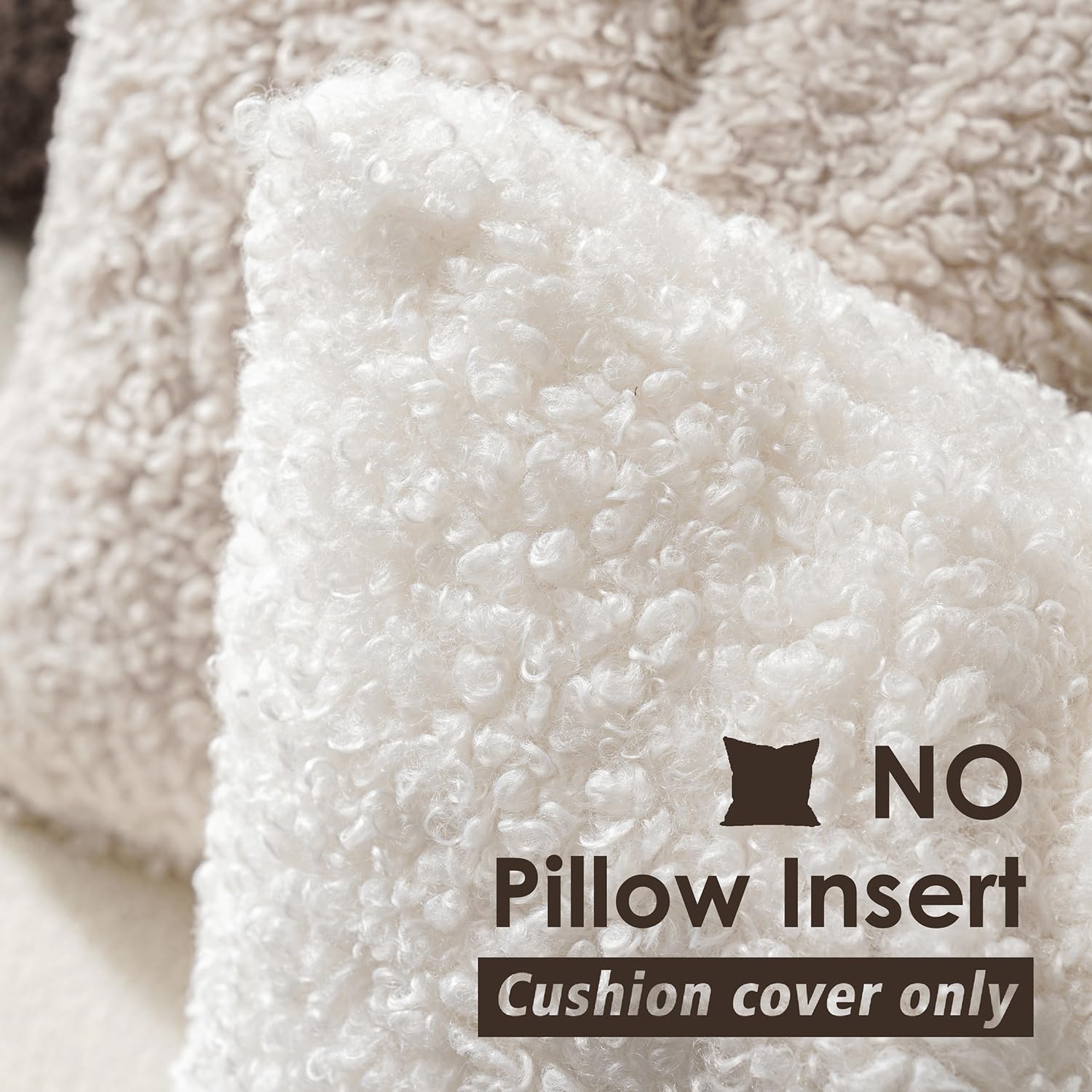 Foindtower 2 Pieces 20X20 Inch White, Faux Fur Throw Pillow Cover Accent Sherpa Pillow Fuzzy Soft Pillowcases Sheepskin Decorati