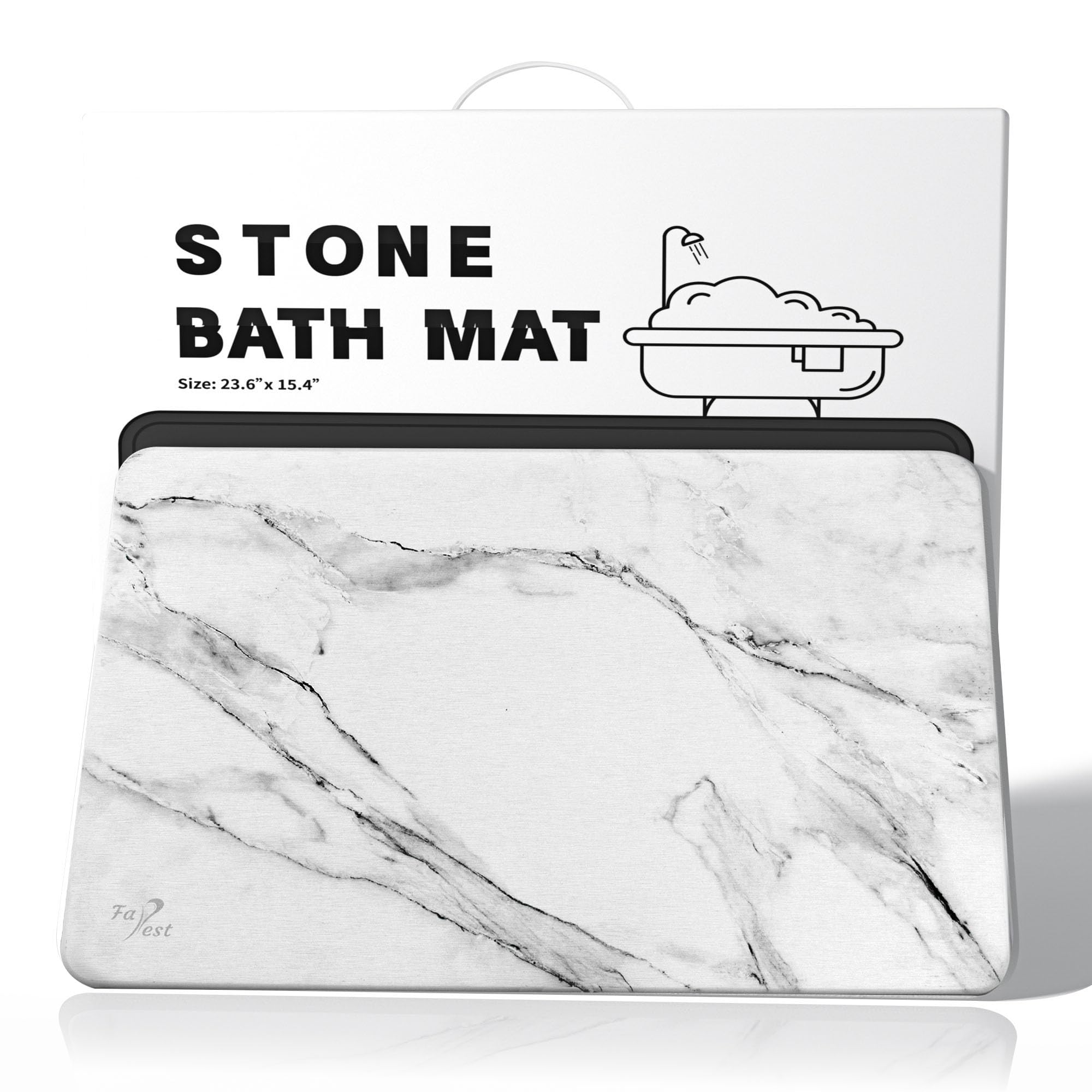 Stone Bath Mat,Diatomaceous Earth Shower Mat,Fast-Drying Stone Bathroom Floor Mat,Absorbent Non-Slip Diatomite Mats for Bathtub,