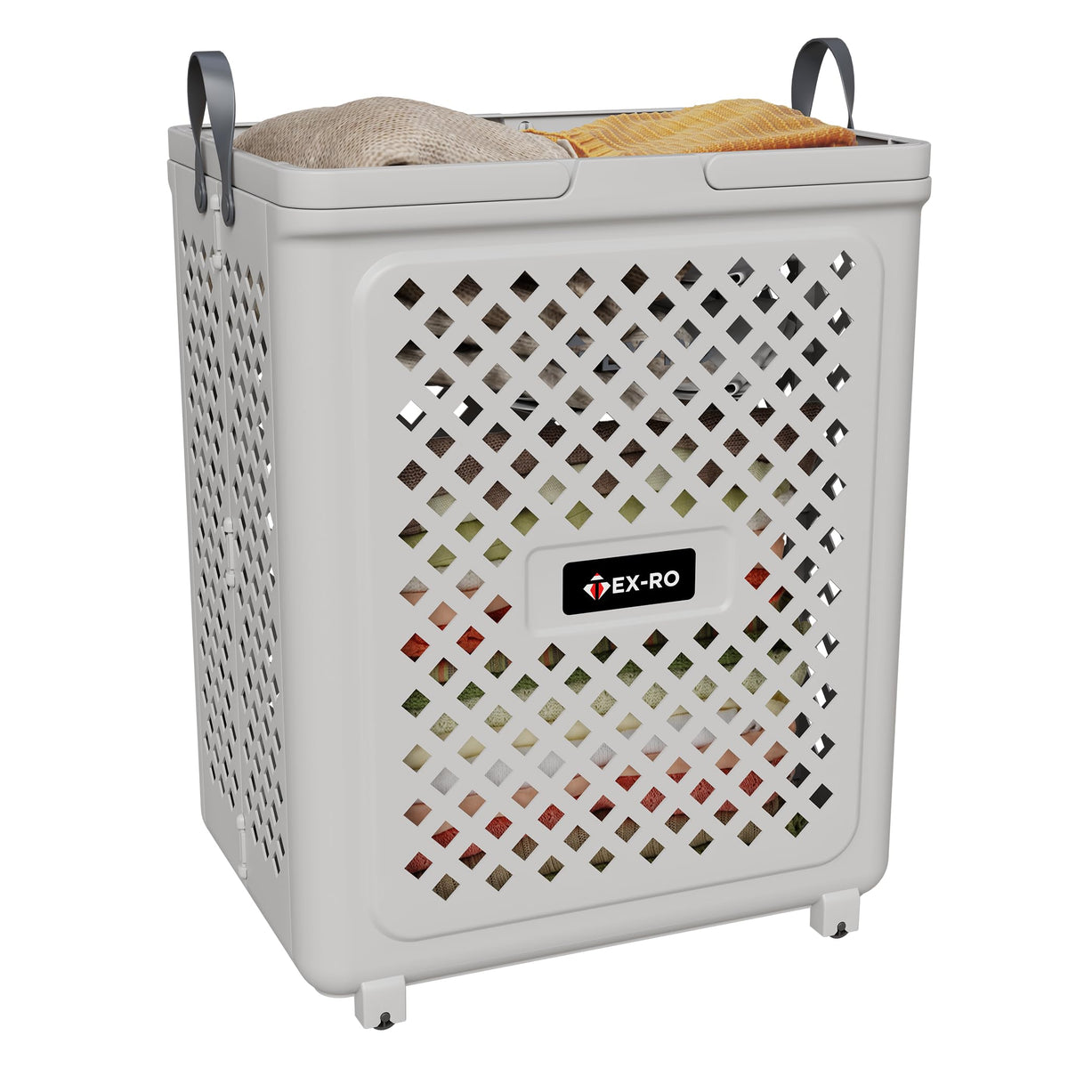 TEXRO 45 Litres Laundry Basket Plastic/Durable Clothes Basket & Basket for Clothes Storage/Multipurpose Laundry Bag for Clothes