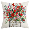 Aacors Valentines Day Pillow Cover 16X16 Inch Vase Heart Floral Decor Holiday Farmhouse Pillow Case Gifts Decoration For Home So