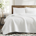 Wrensonge Quilts Queen Size, 3 Pieces White Lightweight Soft Quilts Queen Size Sets For All Seasons, Summer Queen Quilt Bedding