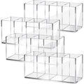Pajean 4 Pack Acrylic Pen Pencil Holder 4 Compartments Clear Pencil Pen Holder Organizer Acrylic Makeup Brush Holder Acrylic Pen