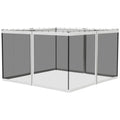 Outsunny 132 inch L x 81.5 inch H Universal Replacement Mesh Sidewall Netting for Patio Gazebos and Canopy Tents with Zippers, (