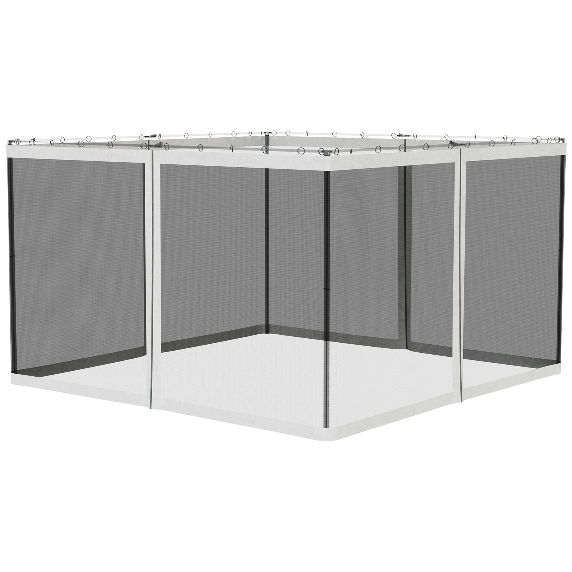 Outsunny 132 inch L x 81.5 inch H Universal Replacement Mesh Sidewall Netting for Patio Gazebos and Canopy Tents with Zippers, (