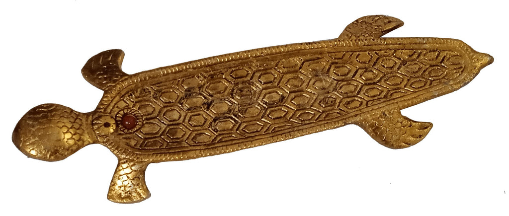 Purpledip Metal Incense Stick Holder Agarbatti Stand Ash Catcher: Tortoise Turtle (12458C)