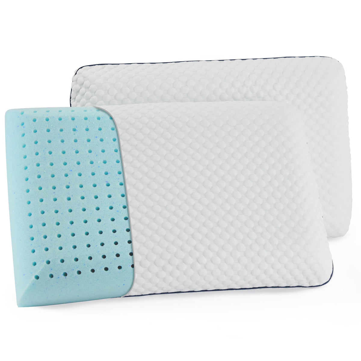 Weekender Gel Memory Foam Pillow - King Size - 2-Pack - Medium Plush Feel - Neck & Shoulder Support - For Back, Side, & Stomach