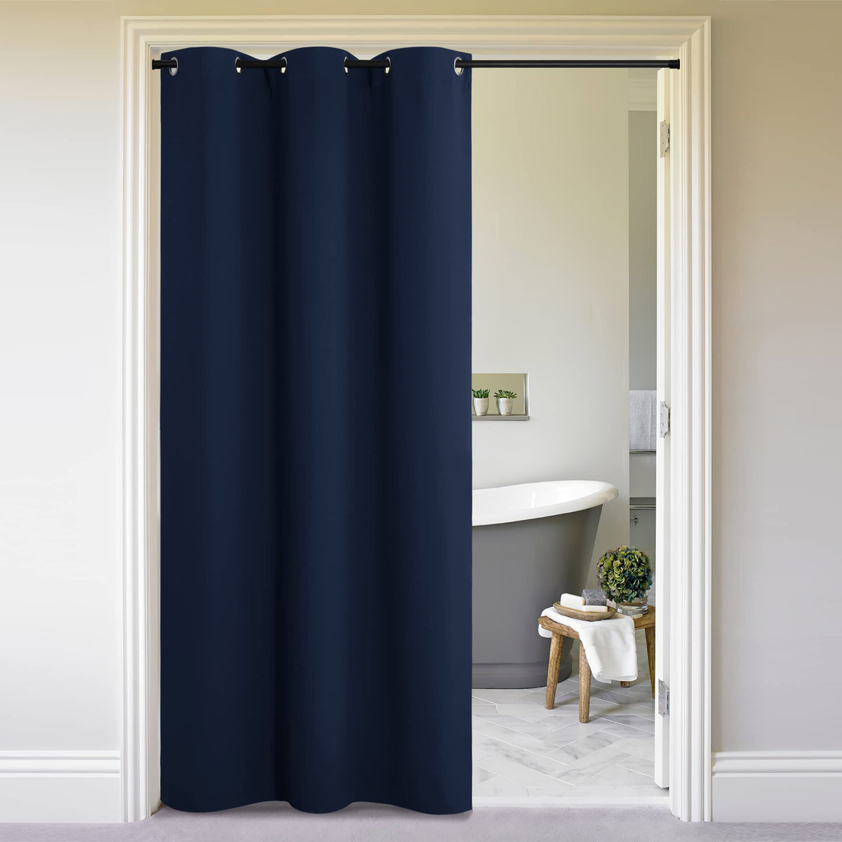 Nicetown Sliding Door Curtains 96 Inch Length, Single Curtain Panel, Insulating Thermal Blackout Curtains For Bedroom Window Bat