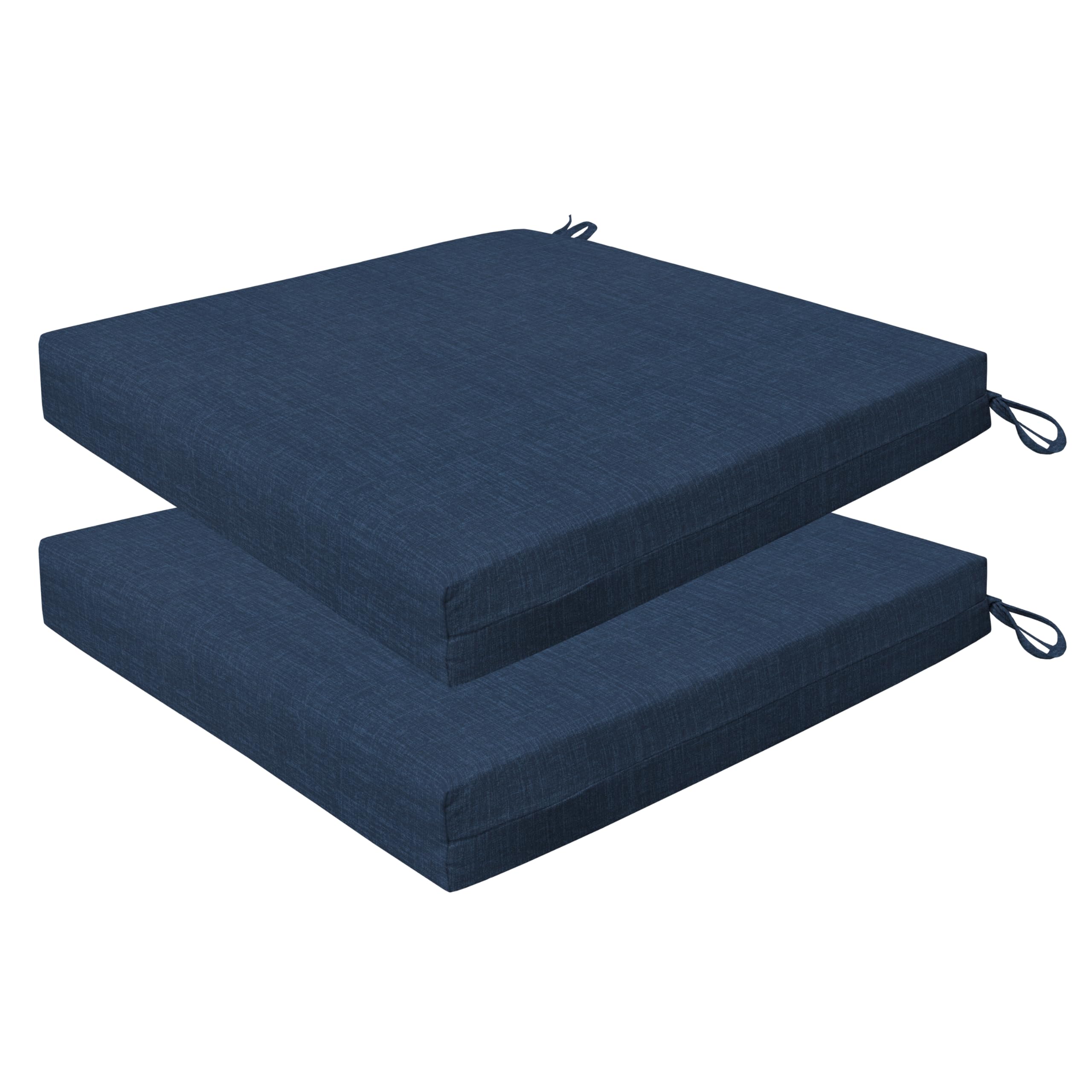 Honeycomb Essentials Outdoor Square Seat Cushions,19' X 19', Hampton Texture Navy Patio Chair Cushion 2-Pack