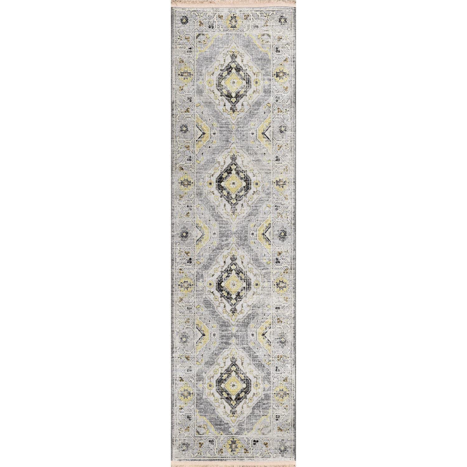 Marbella MB1 Grey Traditional Rug Runner 2 3 X 12