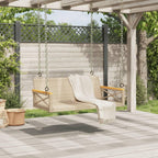 vidaXL Beige Poly Rattan Patio Swing Bench - Outdoor Garden Hanging Hammock Chair