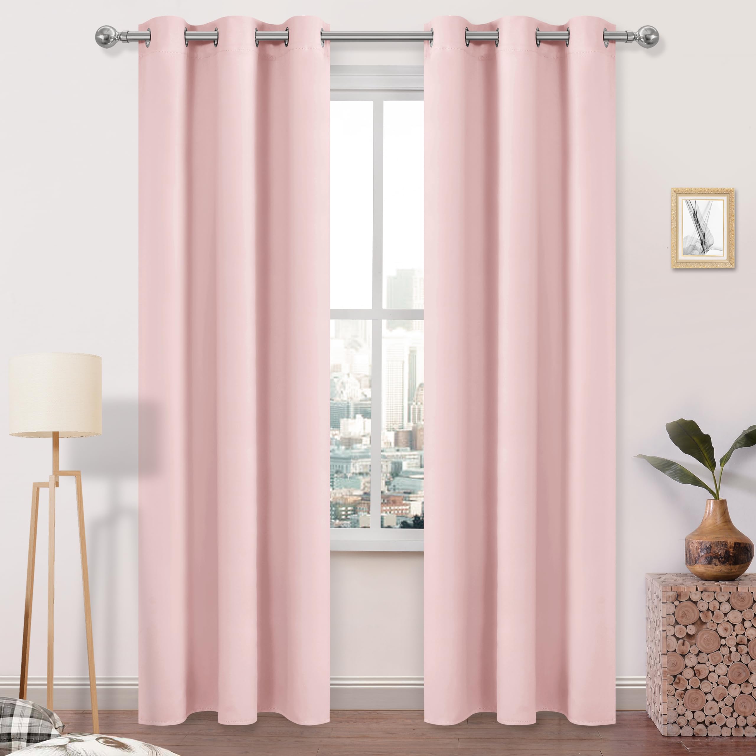 Dwcn Blackout Curtains For Living Room, Room Drakening Curtains For Bedroom, Solid Thermal Privacy Protection Window Curtains Bl