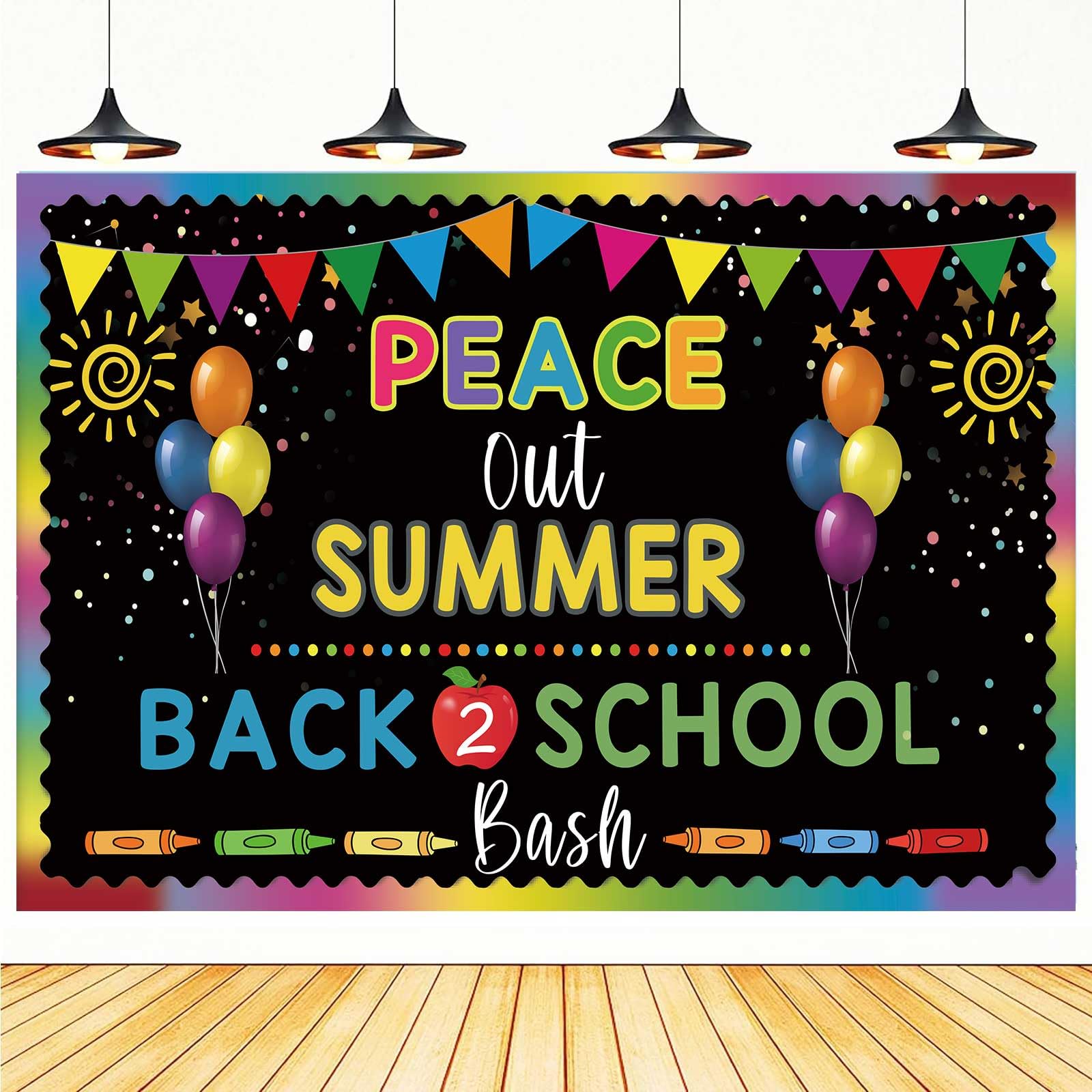 Zliisang 5.9X3.6Ft Goodbye Summer Back To School Backdrop Welcome Back To School Photography Backdrop Kids Classroom Decoration