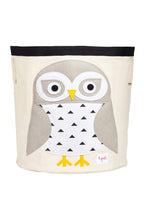 3 Sprouts Large Toy Storage Basket - Durable Kids & Baby Toy Bin With Handles For Toy Basket Storage, Round Hamper For Laundry In Nursery & Playroom, Snowy Owl