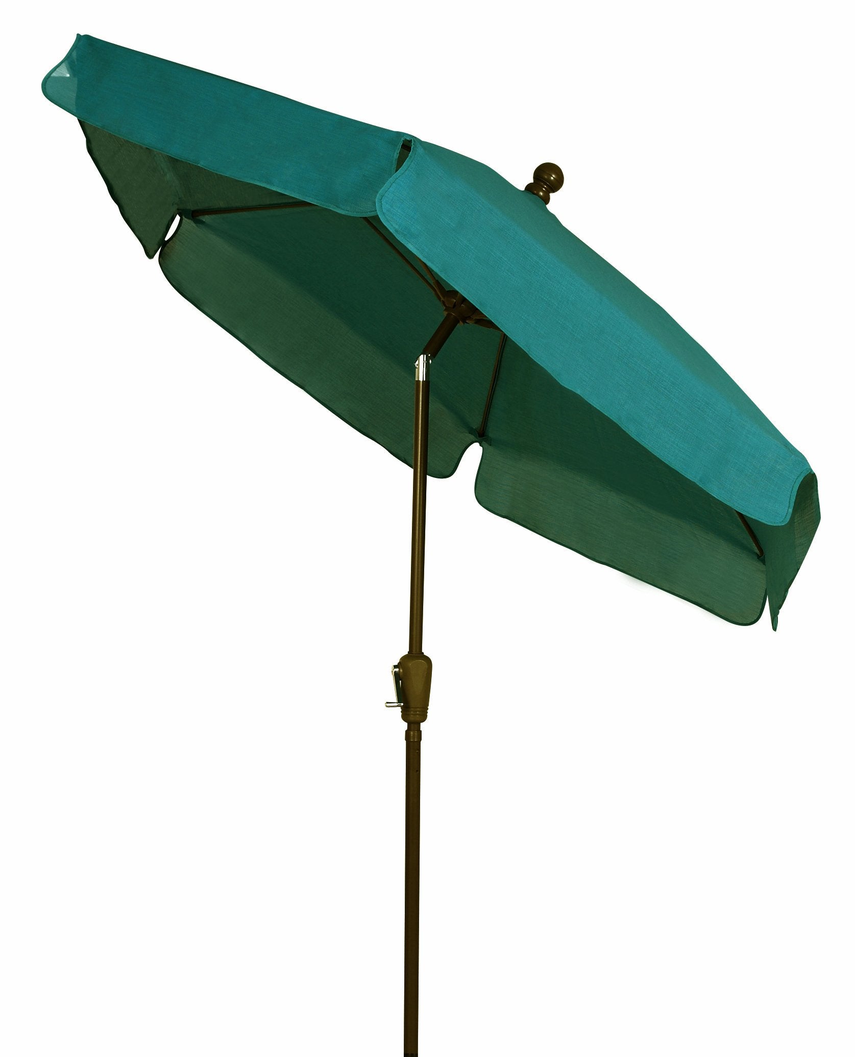 FiberBuilt Umbrellas Garden Umbrella with Push-Button Tilt, 7.5 Foot Forest Green Canopy and Champagne Bronze Pole