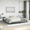 vidaXL Velvet Bed Frame Platform Bed, Scandinavian Style/Slats Support/No Box Spring Needed/Without Mattress/Easy Assembly, Dark Grey King Bed