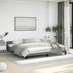 vidaXL Velvet Bed Frame Platform Bed, Scandinavian Style/Slats Support/No Box Spring Needed/Without Mattress/Easy Assembly, Dark Grey King Bed