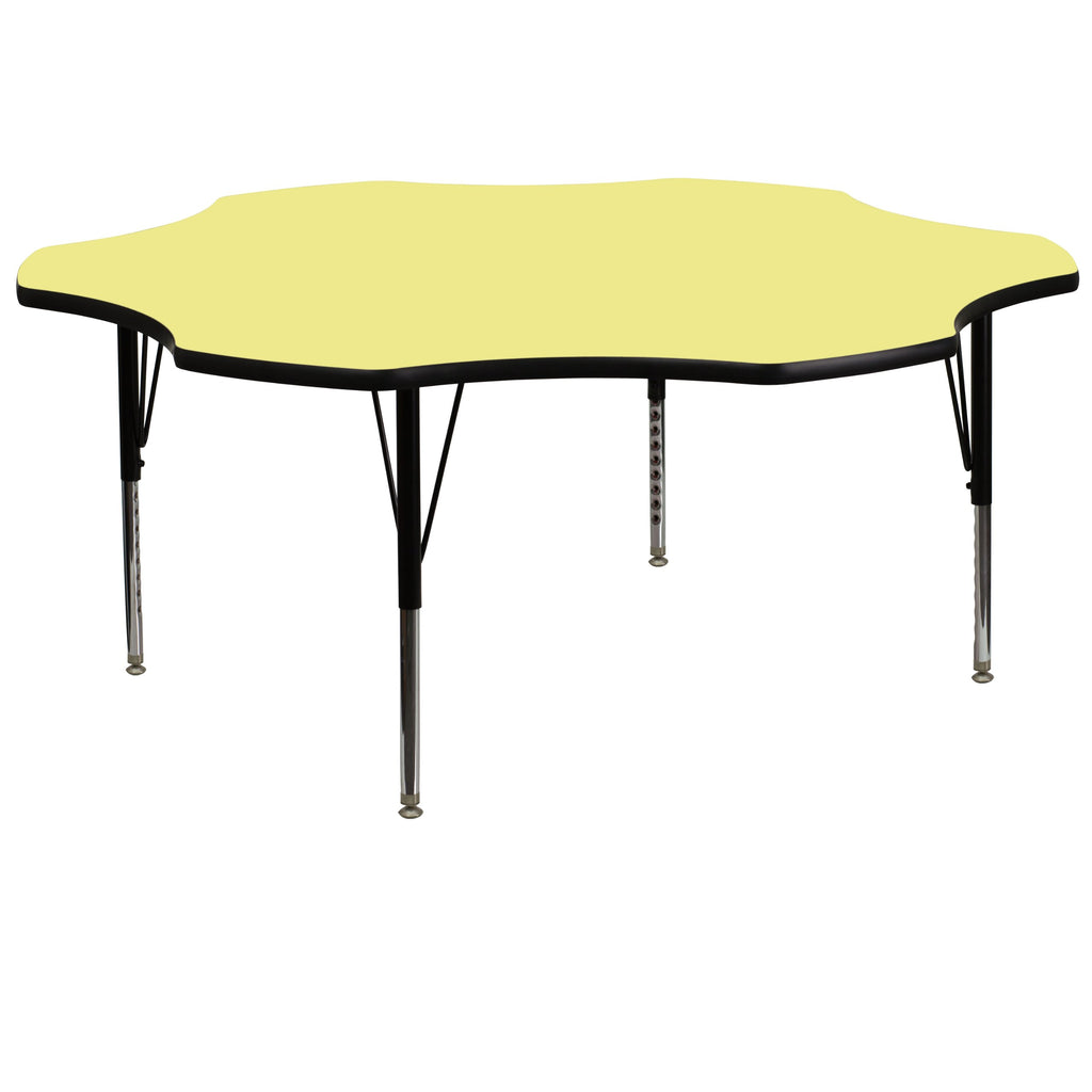 Flash Furniture FLWR Yell Activity Table, 60"D x 60"W x 25.13"H, Yellow